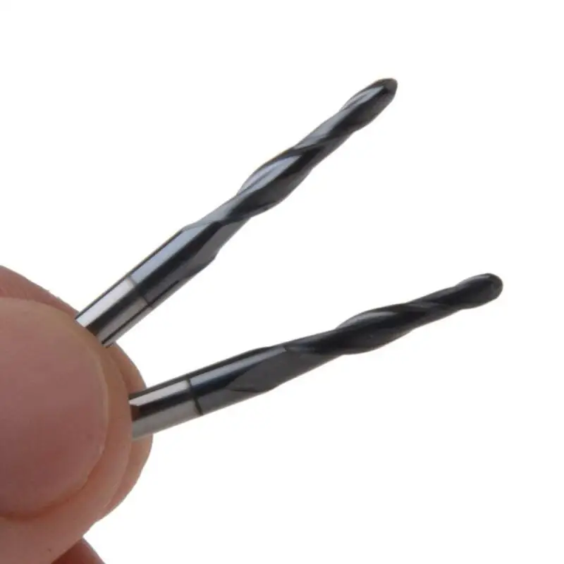 

4pcs End Mill Cutter Drill Bit HRC55 Tapered Ball Nose CNC Milling Tools Set