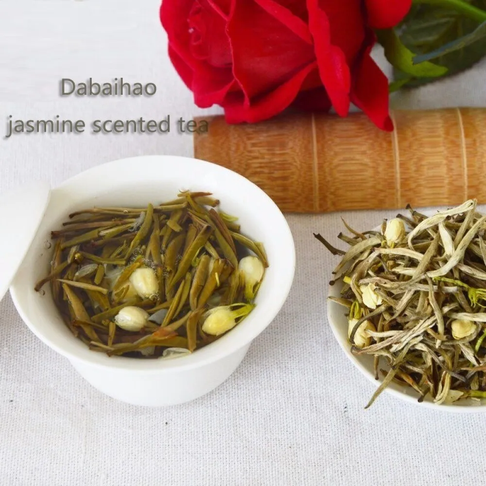 Jasmine tea 100g sealed pocket jasmine silver needle Jasmine big white aroma Jasmine White Silver Needle 100g