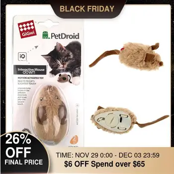

Rabbit Fur Pet Cat Toys Sound Rat Interactive Game Cats Soft Toy Automatic Mouse for Kitten Electric Feather Scratcher Supplies