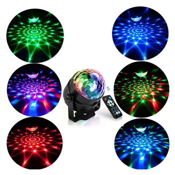 

Sound Controlled Rotating Disco Ball DJ Party Lights Disco Ball LED Stage Lamp KTV Flash RGB Laser Projector Light