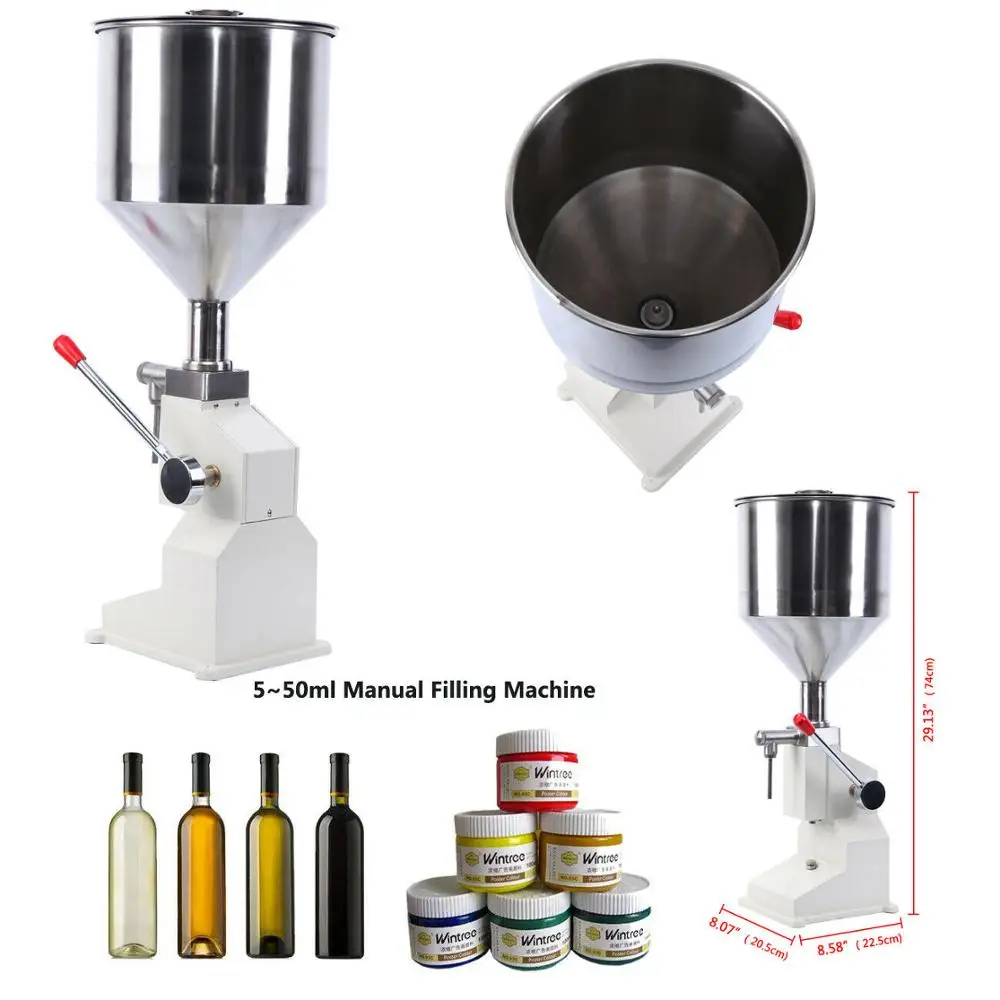 Máquina de llenado de líquidos, máquina de llenado Manual de 5-50ml, botella de goma, champú, aceite, cosmético