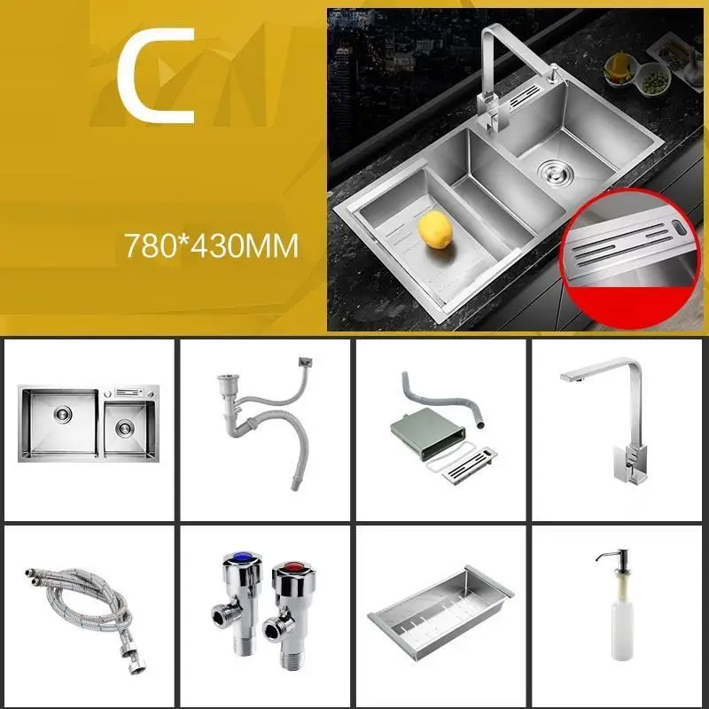 Version M Acero Inoxidable Gootsteen Waschbecken Umywalka Inox кухонный Lavabo Fregadero De Cocina Cuba Pia Cozinha мойка для овощей - Цвет: Version M
