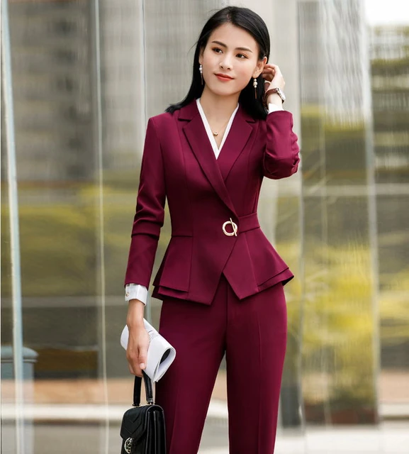 2021 de moda Formal trajes de pantalón para las mujeres, el trabajo de  oficina 2 pieza pantalones conjunto con americana negocios pantalones traje  de chaqueta de mujer Otoño Invierno _ - AliExpress Mobile