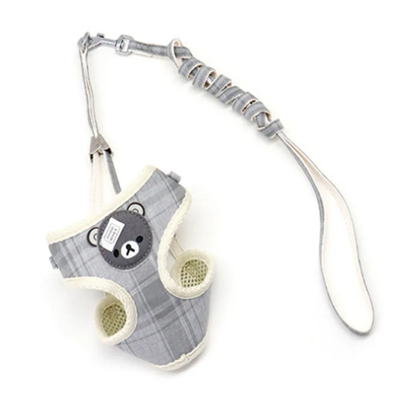 Pet-691-gray Petshy, регулируемый нейлоновый поводок для собак, ошейник для собак, нагрудный жилет, решетка для маленьких и средних собак, уличная лямка, Тяговая веревка - Цвет: Pet-691-gray