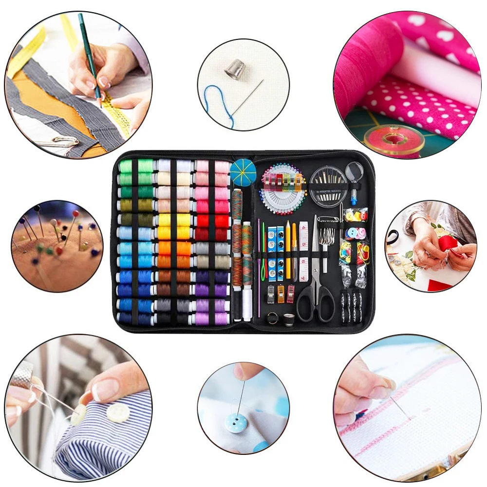 90 PCS Premium Sewing Machine Kit, Thread Spools Large Sewing Kits for  Adults, College Students, Beginners, Emergency, Sewing Supplies Kit  Including