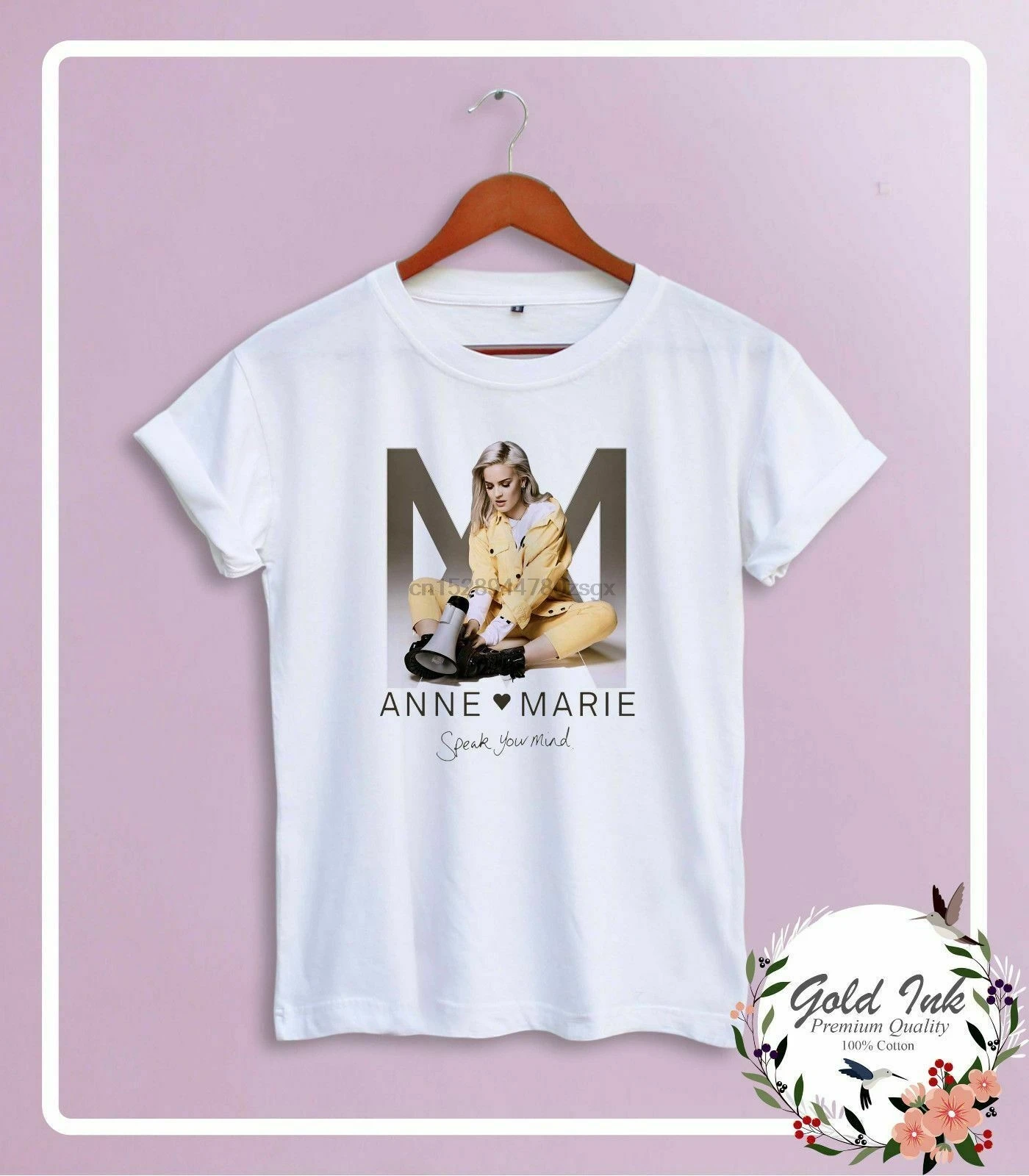 Футболка с логотипом ANNE MARIE 3 цвета S XXL 100% размер США EN1| |