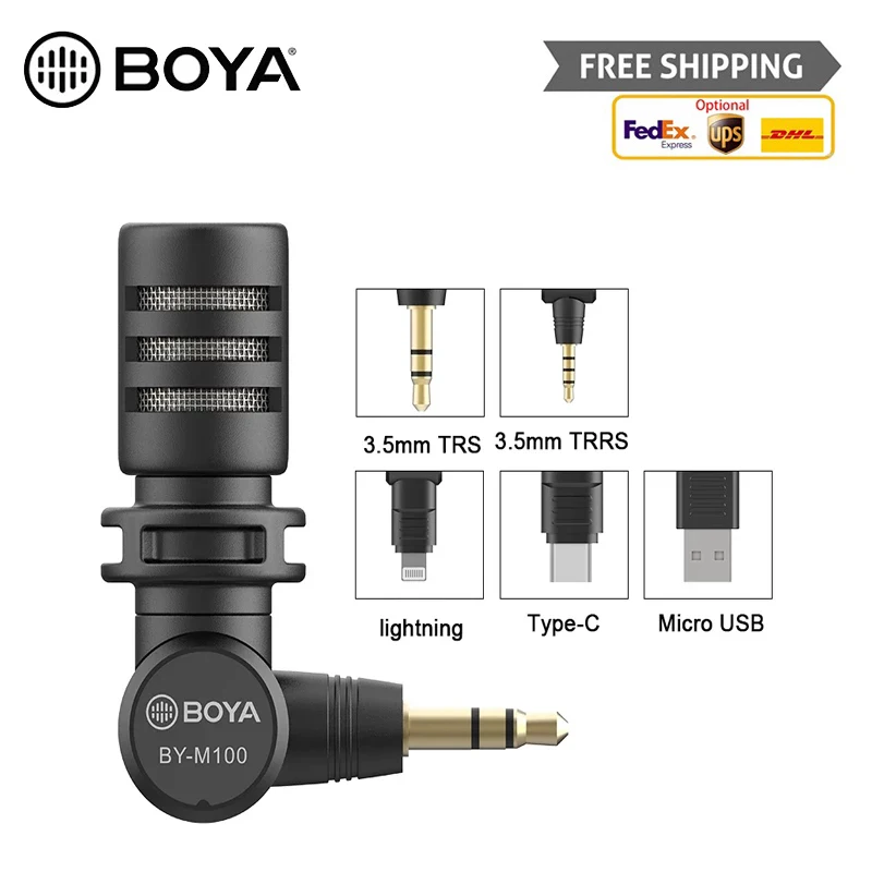 BOYA Mini Vlog Microphone for Nikon Sony Canon Fujifilm DSLR Camera Smartphone PC Tablet Studio Mic Audio Recorder | Электроника