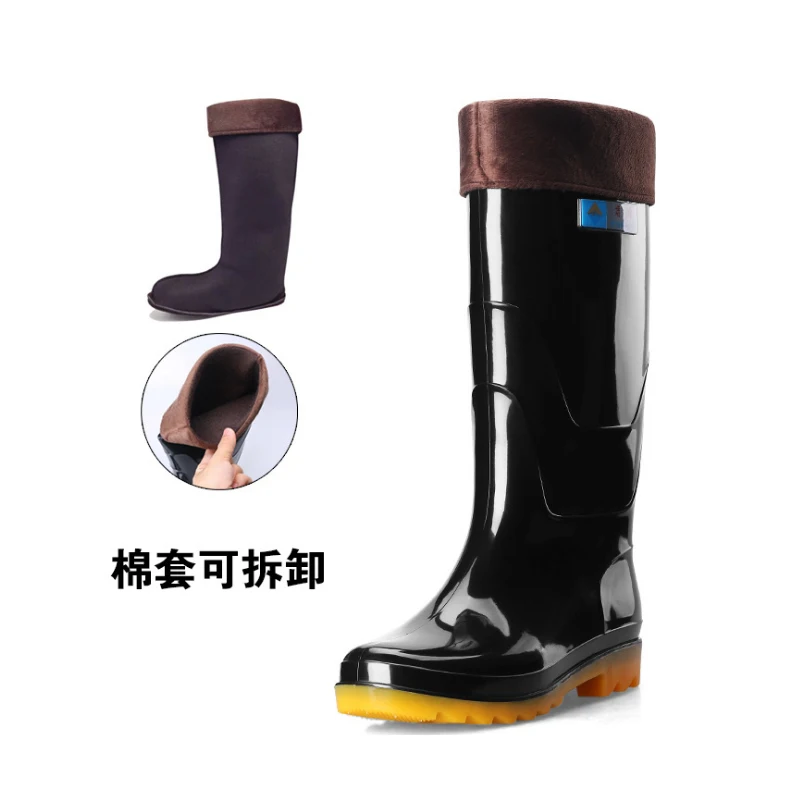Rain boots hot sell High quality selling waterproof and velvet fishing high wear-resistant low-end rain boots