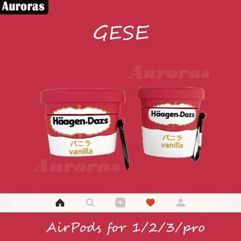 

Auroras For Airpods Pro Case Haagen-Dazs Ice Cream Design Full Cover Headphone Accessories Protector For Apple Airpods 1 2 Cover