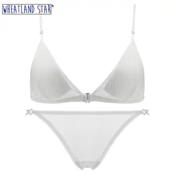 

Wire Free Bra and Panty Set Lingerie Femme Sexy Erotique Bra Panty Set Front Closure Lingerie Set Fashion Underwear & Sleepwears