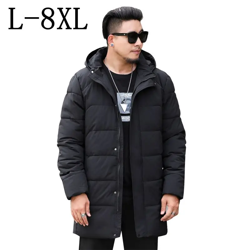 

Size 8XL 7XL 6XL New Fashion Long Winter Jacket Men Thick Warm Casual Outwear Jackets Men's Hooded Collar Windproof Parkas