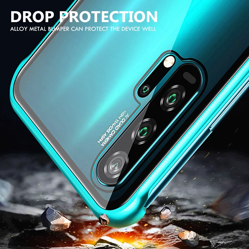 OMEVE для Honor 20 Pro Чехол металлический бампер закаленное стекло Прозрачный чехол для huawei Honor 20 чехол для телефона s Honor20 Pro безрамный чехол