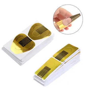 

100Pcs Professional Nail Forms Acrylic Curve Builder UV Gel Nail Extension Stencil Nail Art Guide Form Sticker Manicure Tips