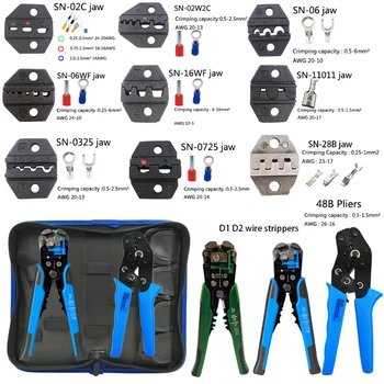 

Crimping Tool Kit Multitool Engineering Ratchet Terminal Crimping Tool Crimping Tool+Screwdriver+Wire Stripper hand tools set