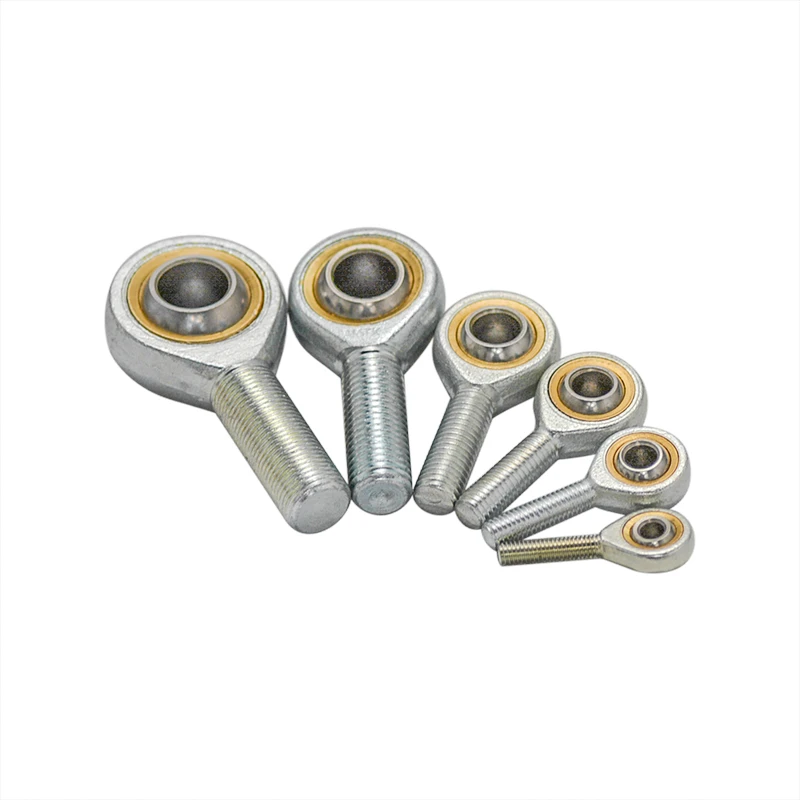 1Pc 6 12mm Dia Silver Male Threaded Single Row Joint Rod End