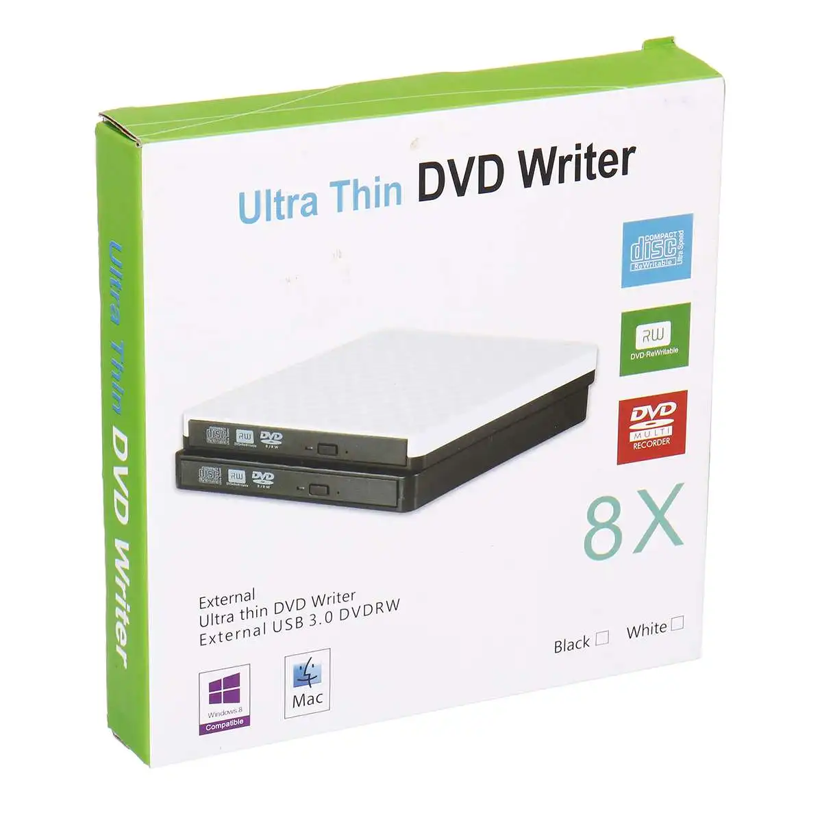 Внешний USB 3,0 DVD RW CD Writer тонкий карбоновый зерновой привод горелки ридер плеер для ПК ноутбука оптический привод