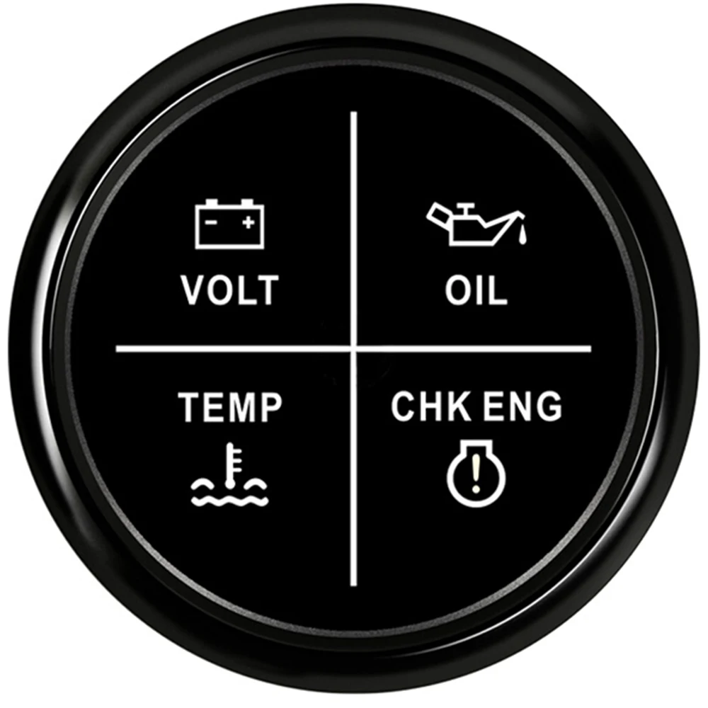 Цифровой автомобильный вольтметр, датчик давления масла, температура воды, сигнализация двигателя 9-32 В, красная подсветка, 4LED Водонепроницаемый