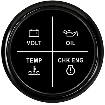 

Digital Car Voltmeter Alarm Gauge Meter Oil Pressure Water Temperature Engine Alarm 9-32V Red Backlight 4LED waterproof