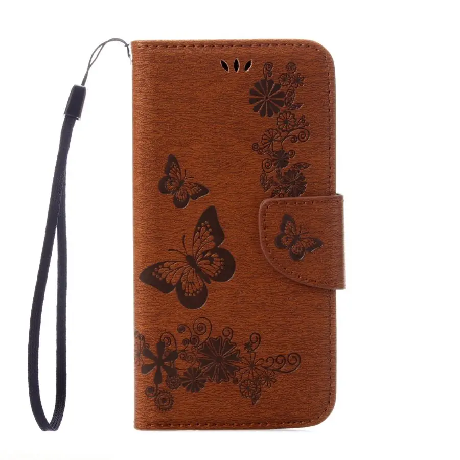 Brown Кожаный чехол для huawei honor 9, чехол, чехол для huawei honor 9 Lite honor 9, чехол, Бабочка, флип, кошелек, сумка для телефона - Цвет: Brown