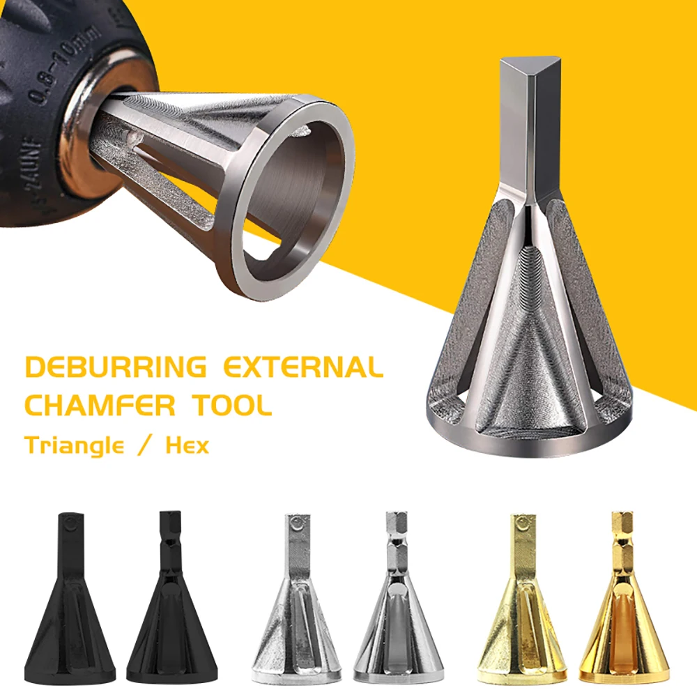 

Universal Deburring External Chamfer Tool Stainless Steel Remove Burr Tools Triangle Hexagon Drill Bit Tool Metal Drilling Tool