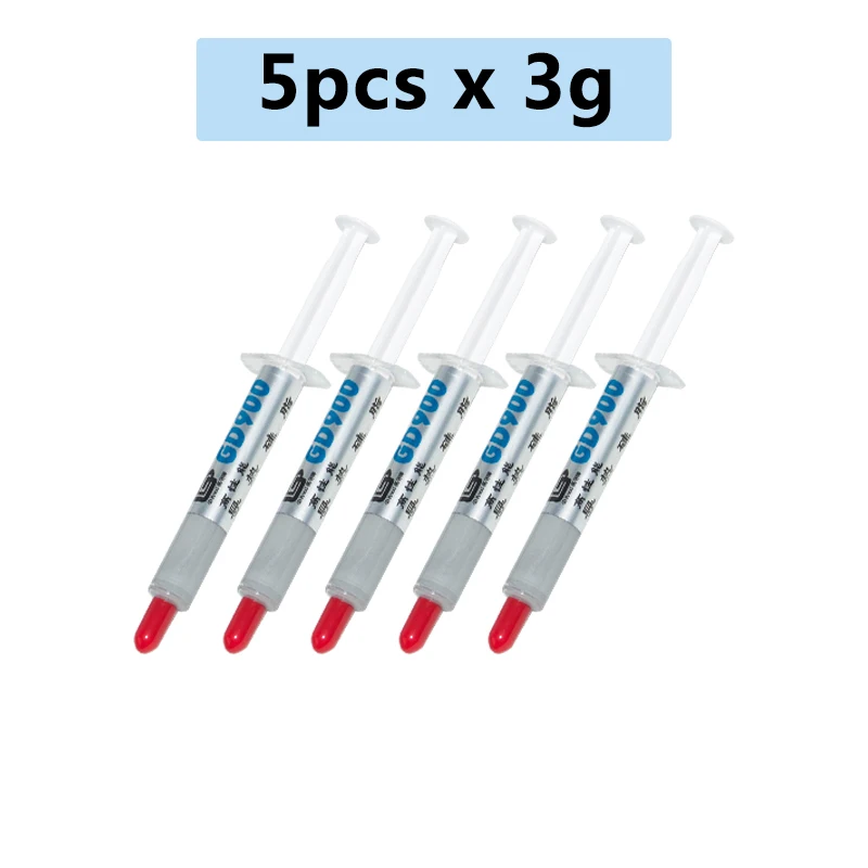 GD 5pcs x3g GD900 1 г 3 г 7 г 15 г 30 г Теплопроводящая паста кулер охлаждающий вентилятор силиконовый пластырь теплоотвод соединение высокая производительность - Цвет лезвия: GD 5pcs x3g