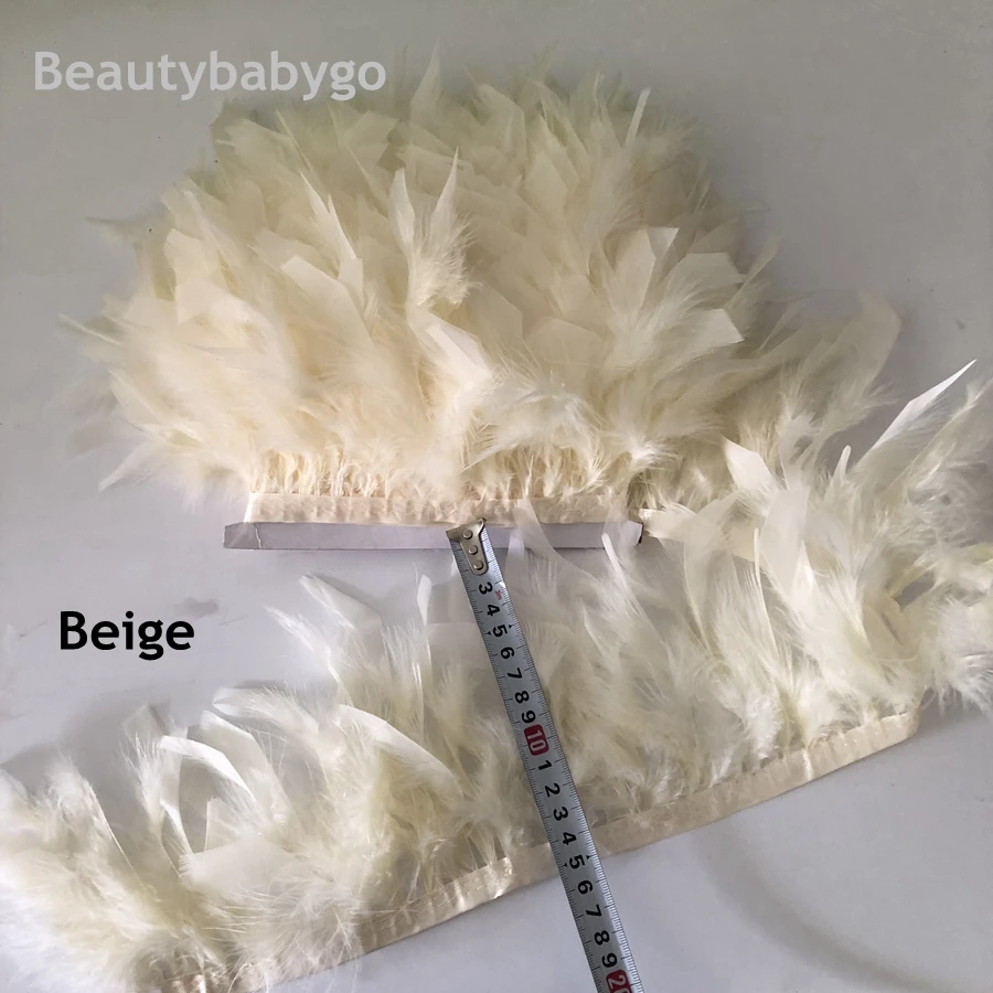 10 yards gold yellow Turkey Feather Fringe Trim 4-6inch Marabou Feathers Trimming Skirt Dress Trims Ribbon Feathers for Crafts