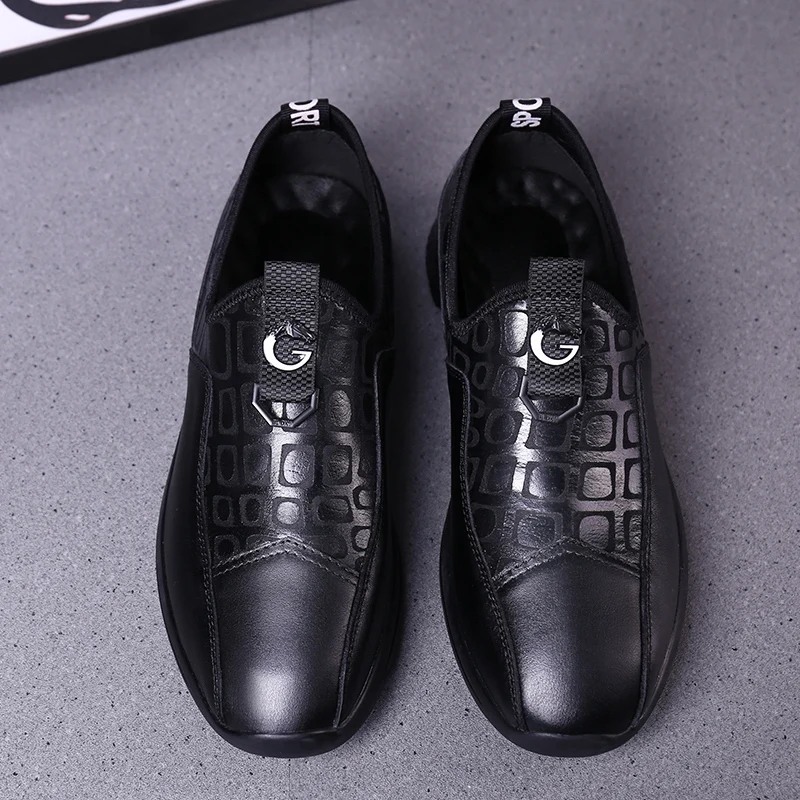Мужская повседневная обувь из натуральной кожи; Классическая обувь в деловом стиле; коллекция года; модные офисные туфли-оксфорды без шнуровки; мужские лоферы; обувь для вождения