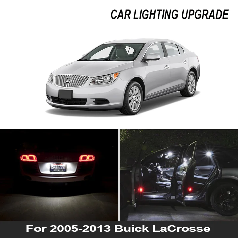 

15pcs Canbus LED Car Light Interior Kit For 2005-2013 Buick LaCrosse Map Dome Trunk Glove Box Lamp