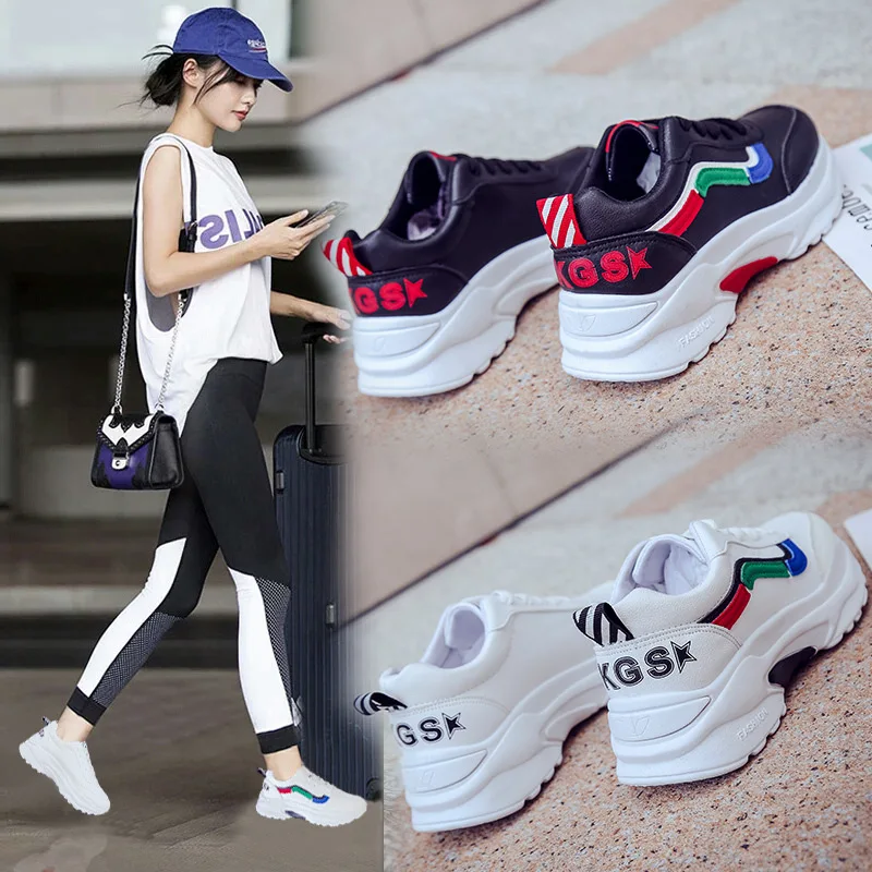 

Small White Shoes Women's Thick Bottomed 2018 Autumn And Winter plus Cotton Sporty Men's Casual Shoes Women's Dad Shoes Comforta