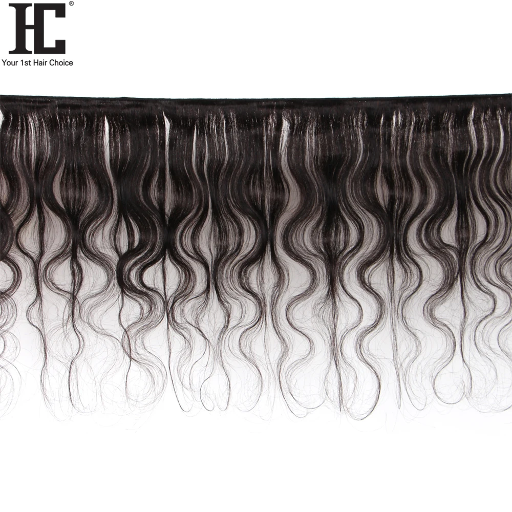 HC Brazilian Body Wave With Frontal Ear To Ear Lace Frontal Closure With Bundles Non Remy Human Hair Weave 3 Bundle With Frontal
