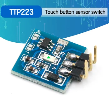 

1pcs TTP223 Capacitive Touch Sensor Switch Module DC2.5V-5.5V self-locking or jog mode with LED lamp