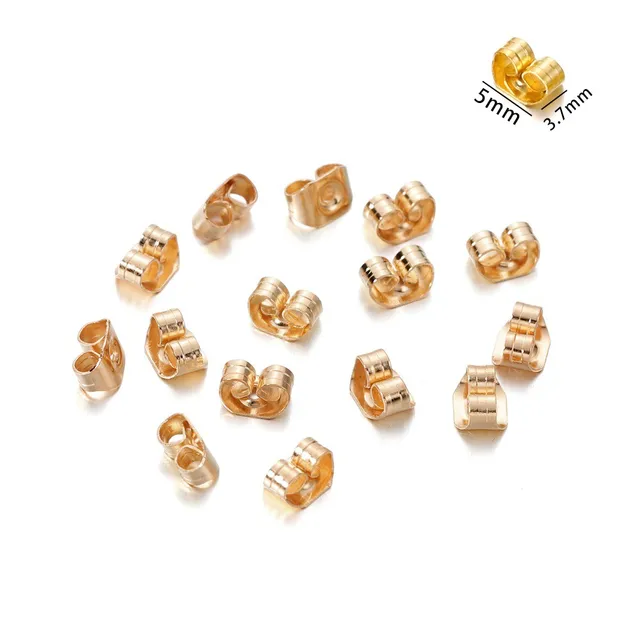 200-2000pcs Soft Silicone Rubber Earring Back Stoppers for Stud Earrings DIY Earring Findings Accessories Bullet Tube Ear Plugs Style2 KC Gold