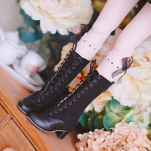 

4 Color Doll Boots for 1/3 Sdgr Dd As Dz Bjd Doll Shoes,1/4 MSD Mdd Shoes High Heel Doll Boots for Girl Doll Accessories