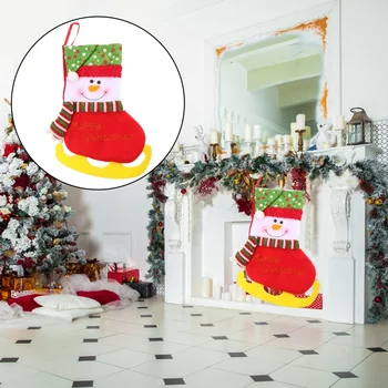 

1pc Hanging Bag Cute Stockings Design Christmas Gift Pouch (Skiing Old Man)