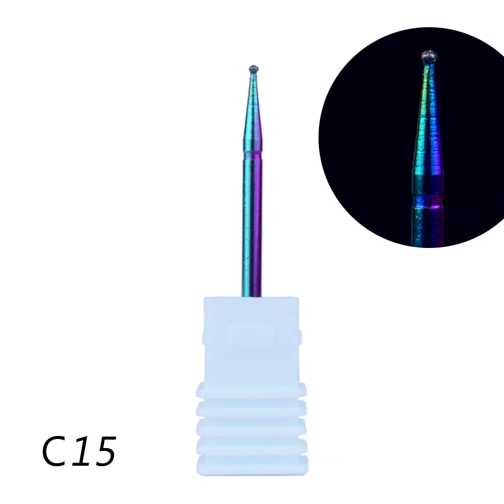 Радужное алмазное маникюрное Фрезерное сверло для ногтей электрический сверло для ногтей для маникюра педикюра сверла биты-Аксессуары - Цвет: 15