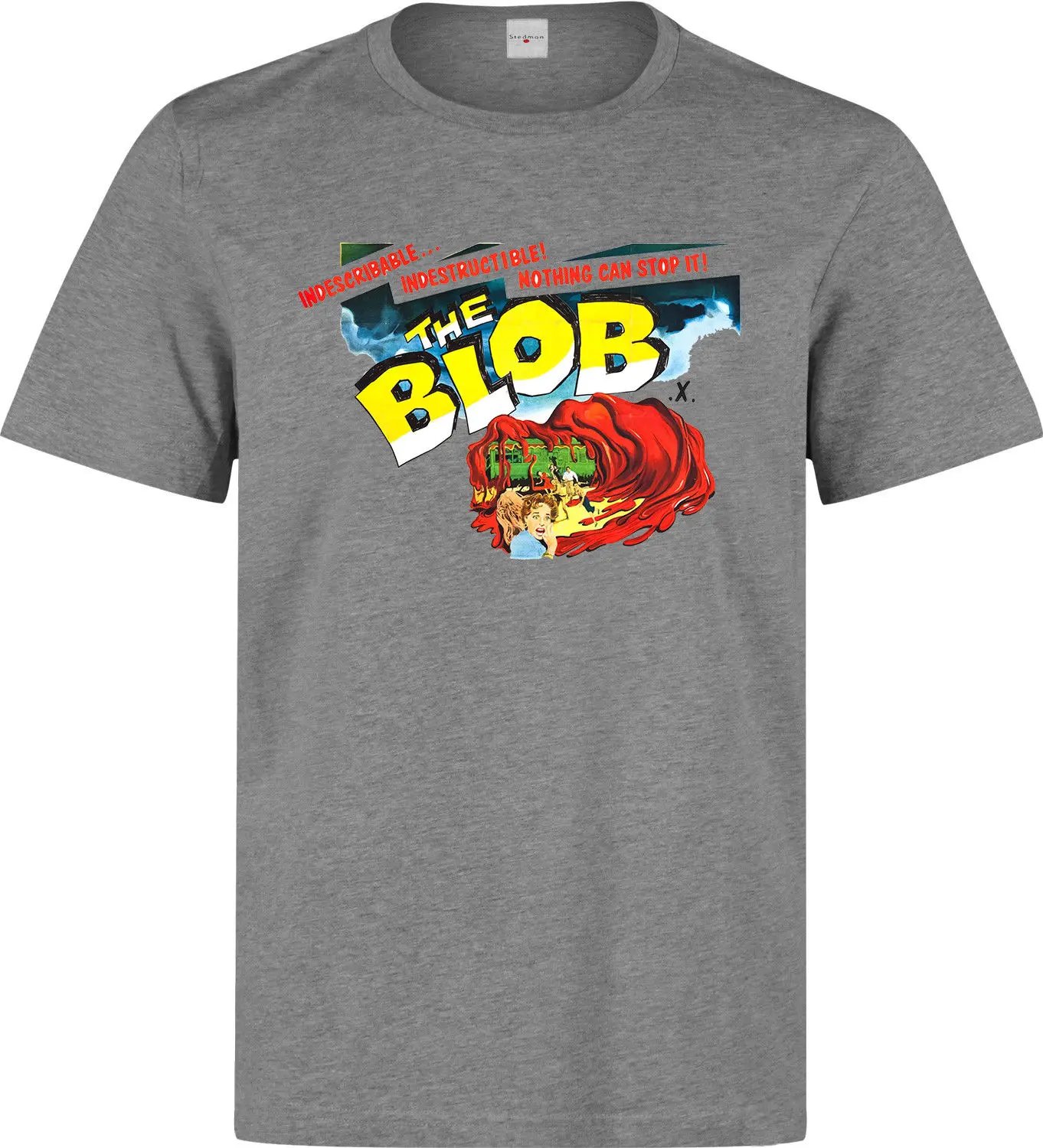 Мужская серая футболка с надписью The Blob Indescribable Indestructible Movie Art модная повседневная