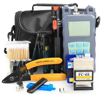 

12 PCS/set Fiber Optic FTTH Tool Kit with fc-6s Fiber Cleaver and Optical Power Meter 30km Visual Fault Locator Wire stripper