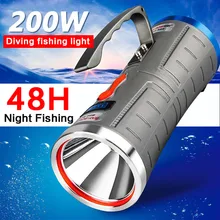 Ночной рыболовный светильник s Blu-Ray рыболовный светильник s 200 Вт супер яркий светильник вспышка светильник двойной светильник источник высокой мощности зарядка водонепроницаемый