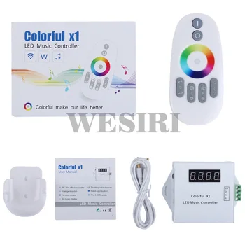 

WESIRI Colorful x1 DC5-12V WS2811/WS2812B LED Digital Music Controller with RF Touch Remote 27 Kinds of Music Mode Max 600 Pixel