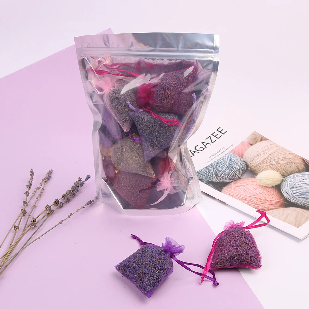 15Pcs Lavender Scented Sachets Bag Organza Bags Dried Flower Sachet Flower Buds Bags Aromatherapy Car Room Air Refreshing Sachet
