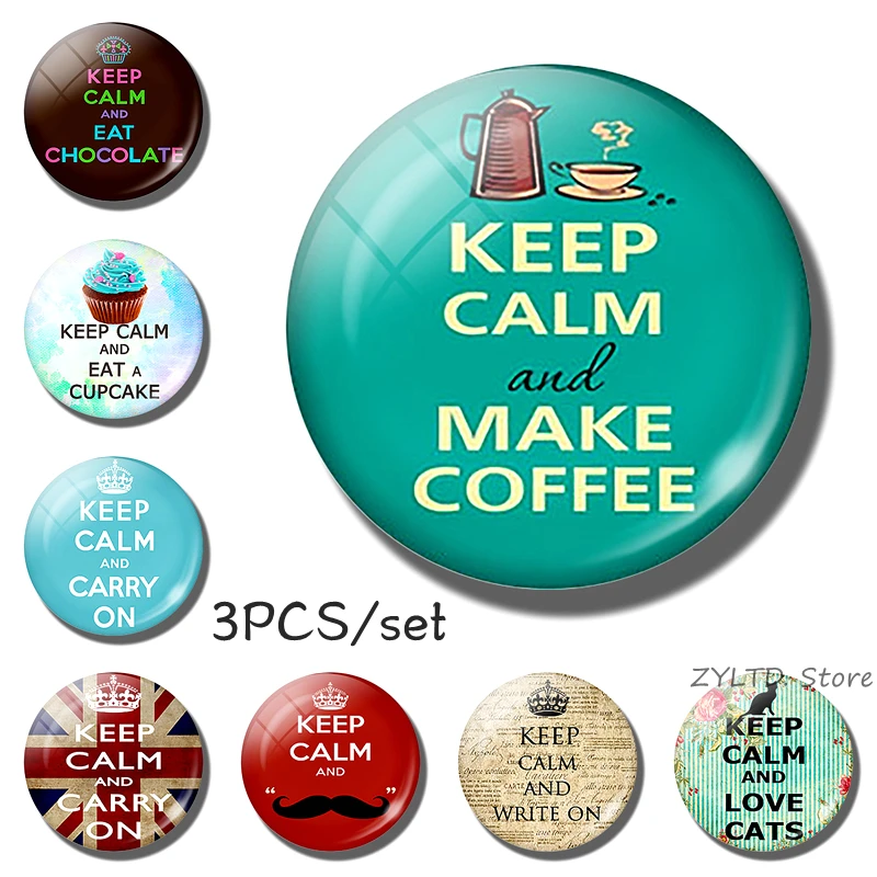 

"Keep Calm" Quote Fridge Magnet Glass Magnetic Refrigerator Stickers Message Board Cute Letter Refrigerator Magnets Home Decor