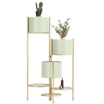 

High temperature paint baking Nordic flower shelf shelf shelf multi layer storage space living room flower pot hollow ne