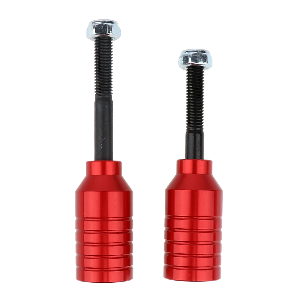 Scooter Stunt Pegs Set 2pcs Aluminum Alloy Scooter Pegs & 2pcs Carbon Steel Axles 55mm + 70mm and 2pcs Lock Nuts