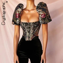 ^#Cheap Cryptographic Square Collar Strapless Crop Tops Shirt Puff Sleeve Embroidered Sexy Backless Shirts Blouse Women Zipper Elegant ^#Cheap Cryptographic Square Collar Strapless Crop Tops Shirt Puff Sleeve Embroidered Sexy Backless Shirts Blouse Women Zipper Elegant