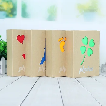 

6 inch 100 sheets 4R pocket album, kraft album, paper pocket, hollow albumSimple album vertical life family album photo album 10