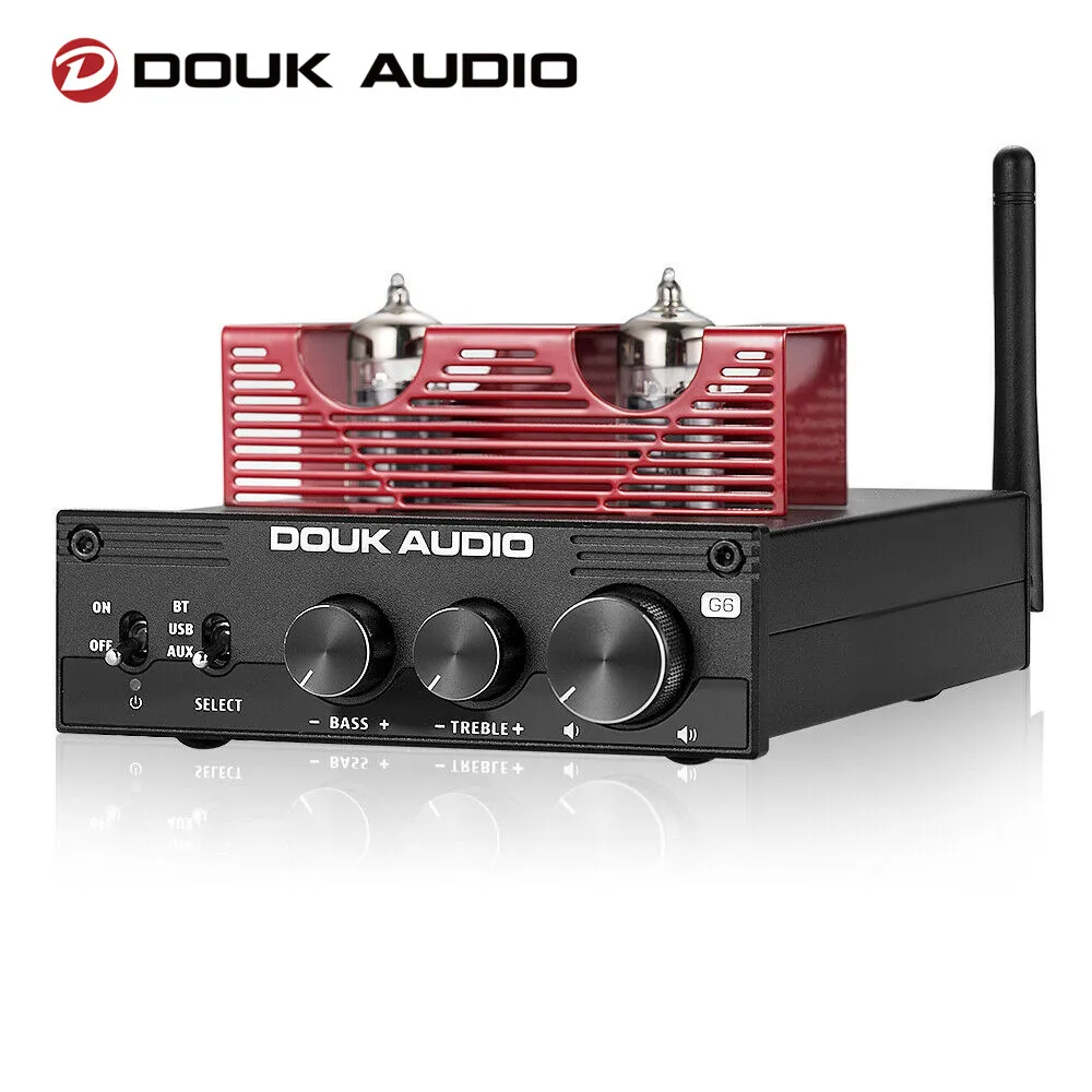 Douk Audio G6 HiFi Bluetooth 5.0 Vacuum Tube Power Amplifier Stereo Receiver Digital USB DAC Desktop Amp APTX-HD 160W+160W | Электроника