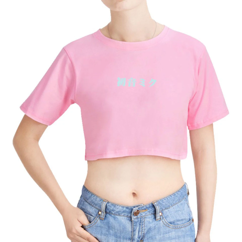 Хацунэ Мику принт Midriff-baring футболка женская летняя сексуальная модная Повседневная Популярная Мягкая футболка с короткими рукавами Горячая Распродажа