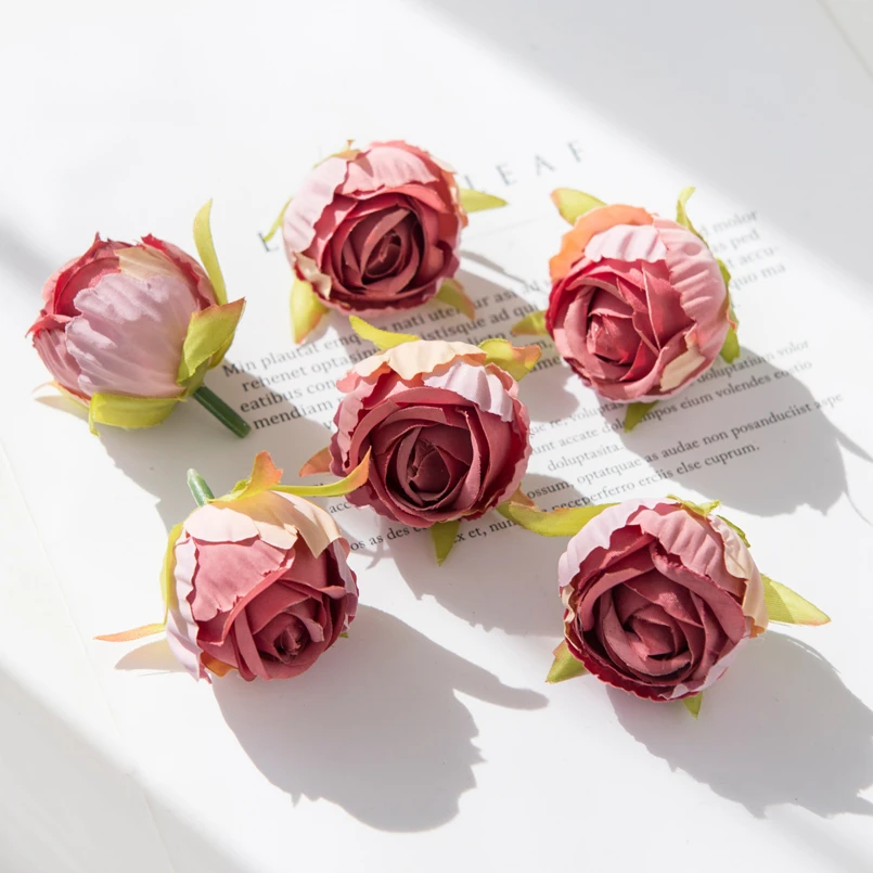 Elegant Silk Rose Bud Heads - Decorative Wreath & Faux Floral Accents