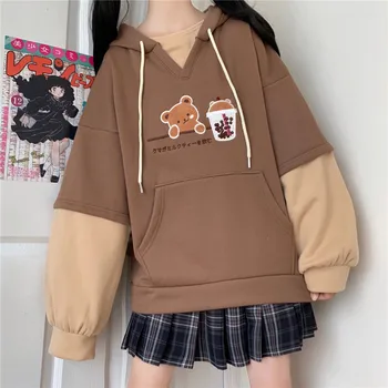 Harajuku Kawaii Bear Brown Hoodie 2