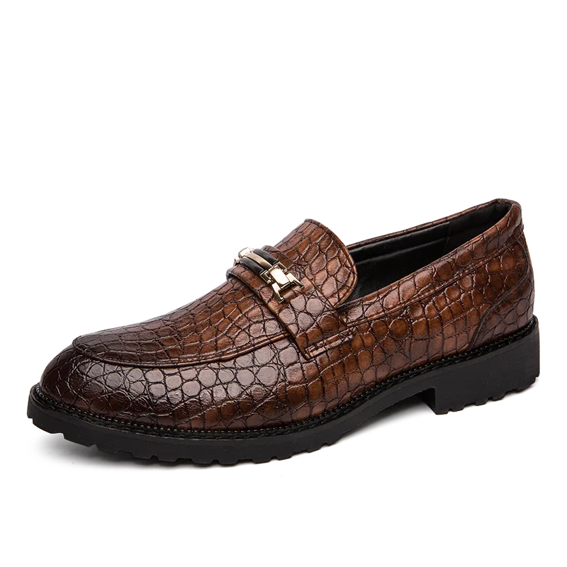 Brand spring and autumn new fashion breathable comfortable personality crocodile pattern casual high quality Loafers